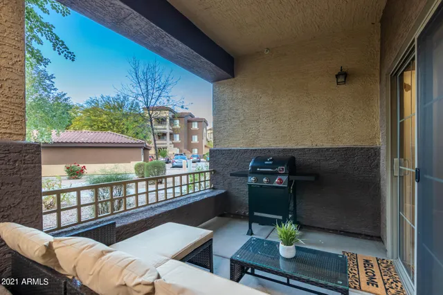 a balcony with area view