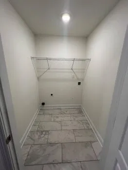 a view of a room with empty racks