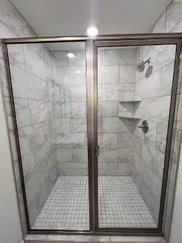 a bathroom with a shower