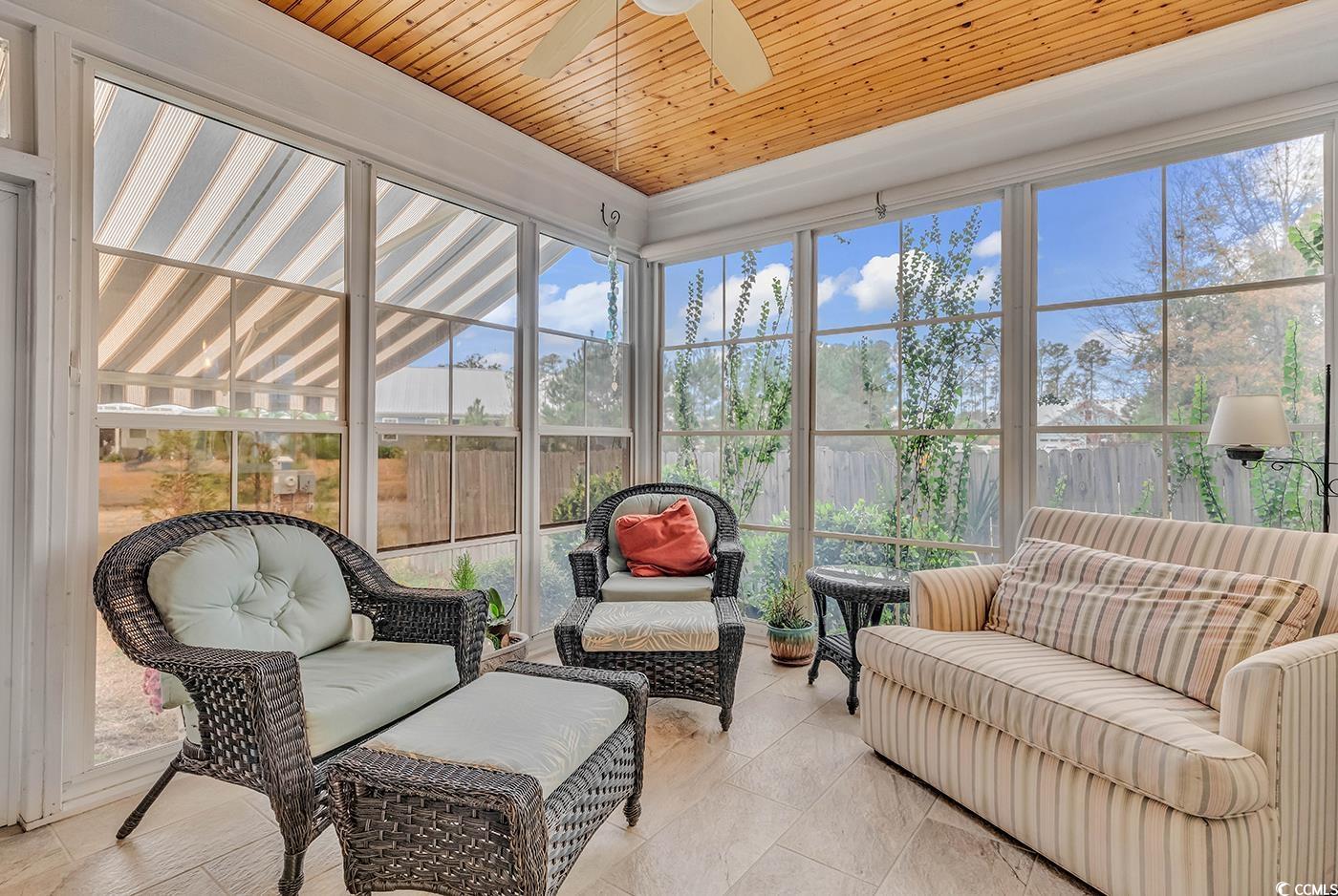 317 Goddard Lane Murrells Inlet, SC 29576 - Photo 28 of 40 Sunroom featuring ceiling fan, a healthy amount of