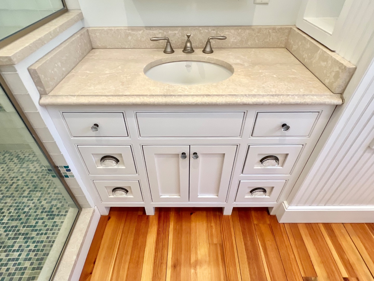 209 Cove Road Vineyard Haven, MA 02568 - Photo 54 of 81 a bathroom with a sink and a mirror