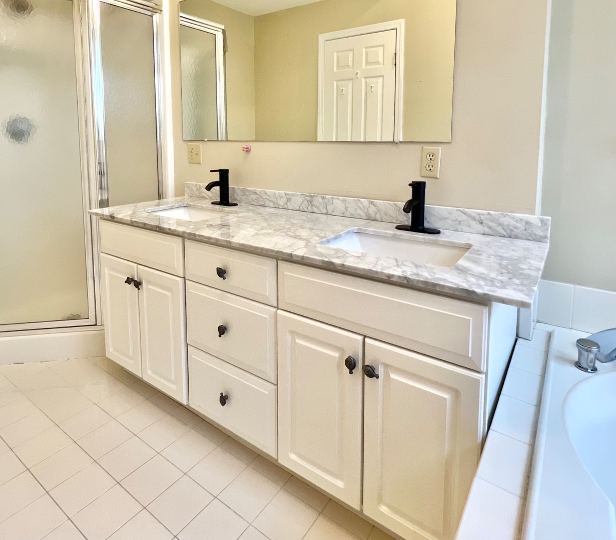 209 Cove Road Vineyard Haven, MA 02568 - Photo 63 of 81 a bathroom with a granite countertop sink and a mirror