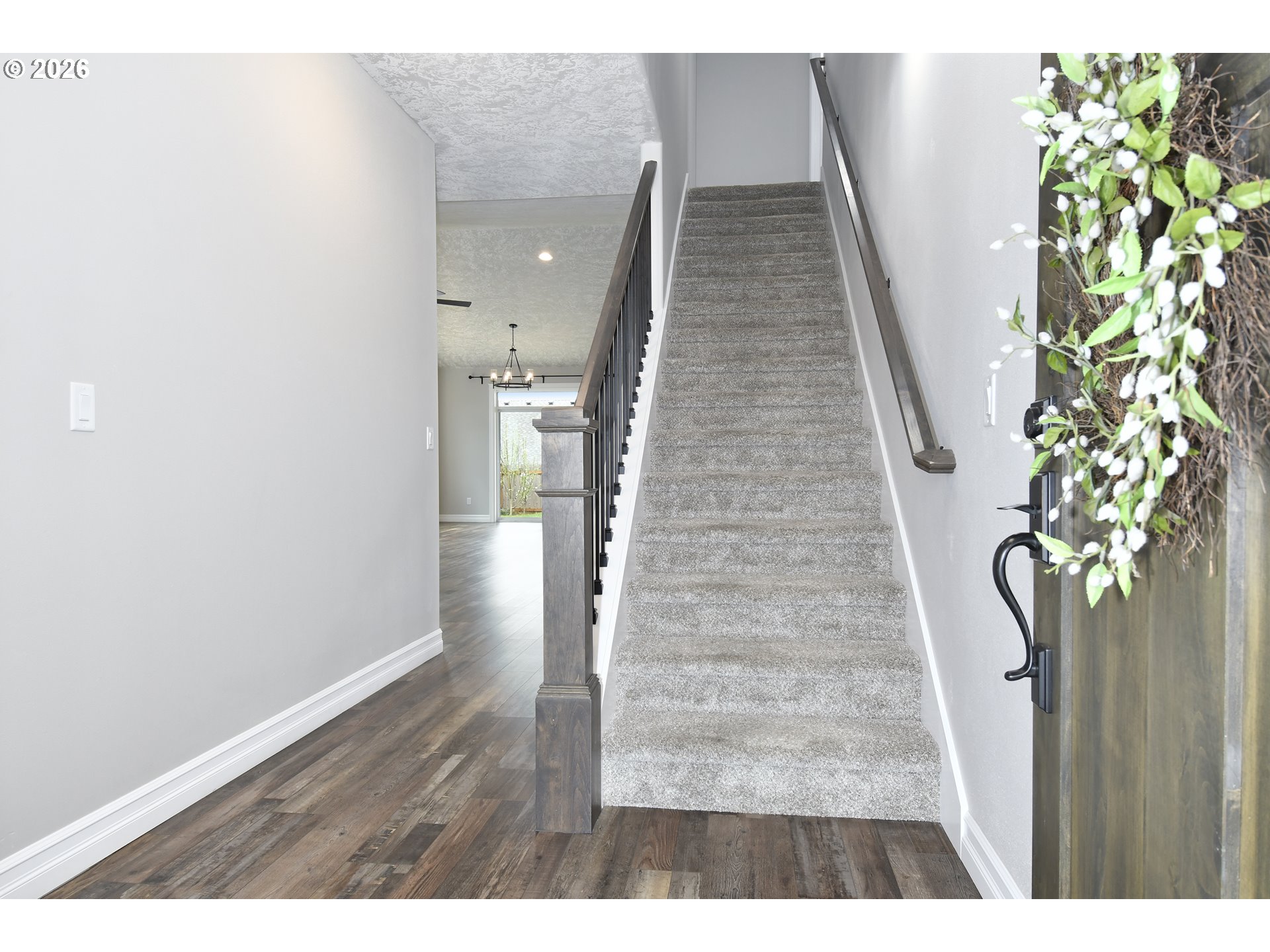 443 Northeast Pine Street Sublimity, OR 97385 - Photo 5 of 26 a view of entryway with wooden floor
