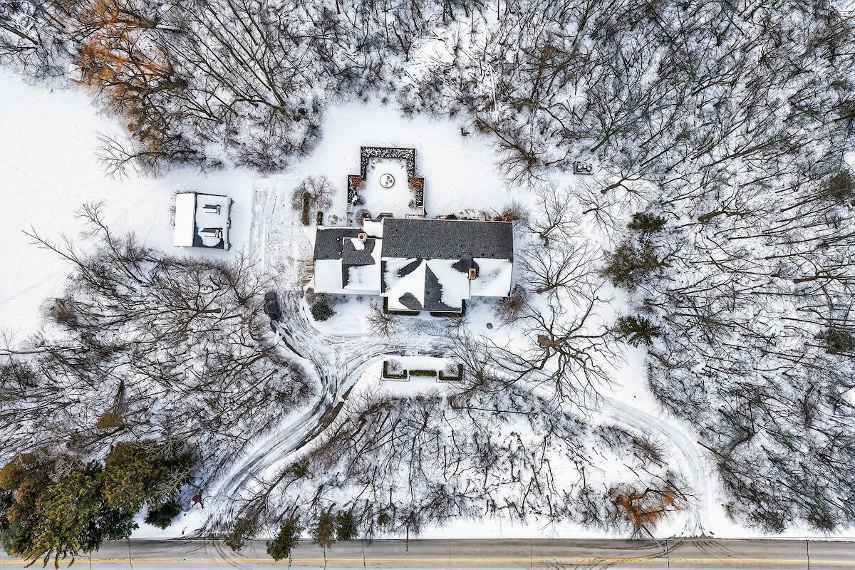 2305 West County Line Road River Hills, WI 53217 - Photo 40 of 41 Aerial View of Property in Winter
