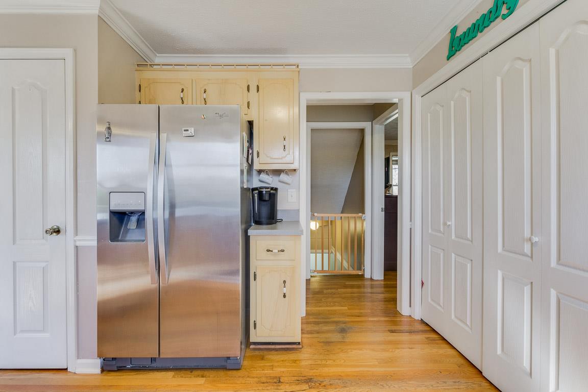 602 Luther Road Dickson, TN 37055 - Photo 12 of 26 Stainless Refrigerator, view of stairs to finished Basement