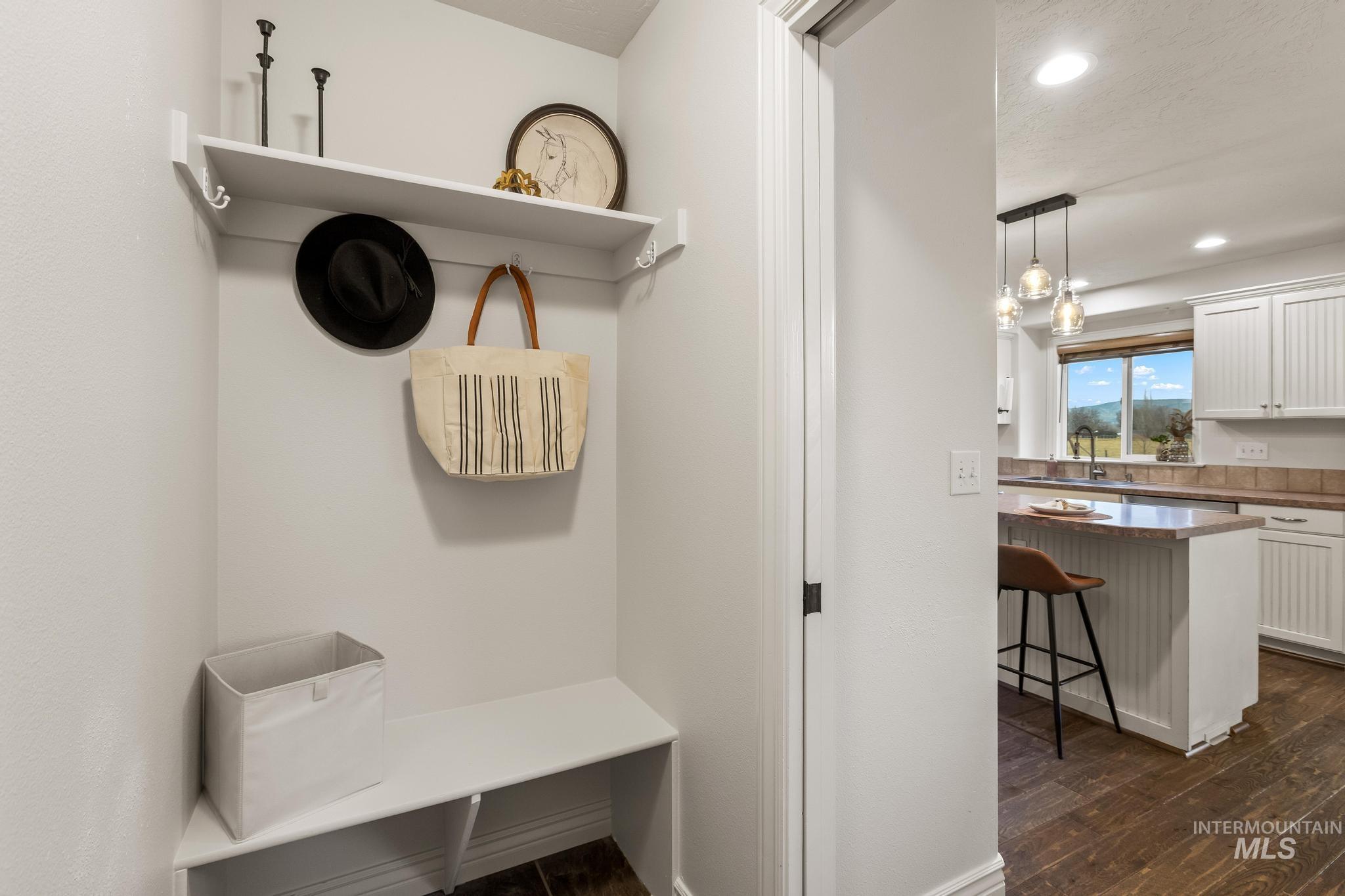 2185 Waterwheel Road Emmett, ID 83617 - Photo 38 of 49 Mudroom with dark wood-type flooring and recessed lighting