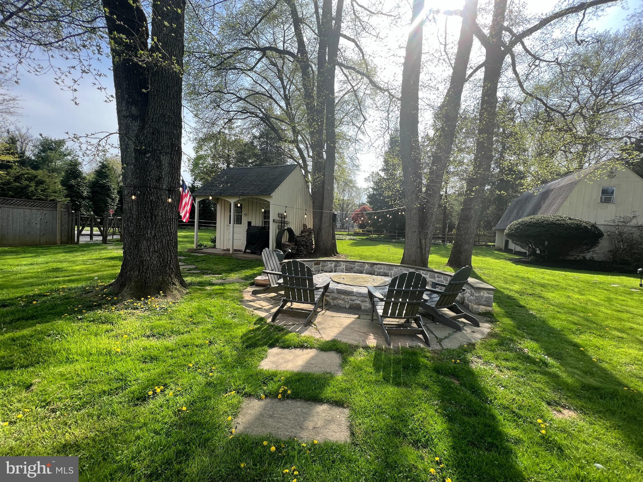 410 North Valley Forge Road Devon, PA 19333 - Photo 38 of 65 rear yard fit pit and pool shed