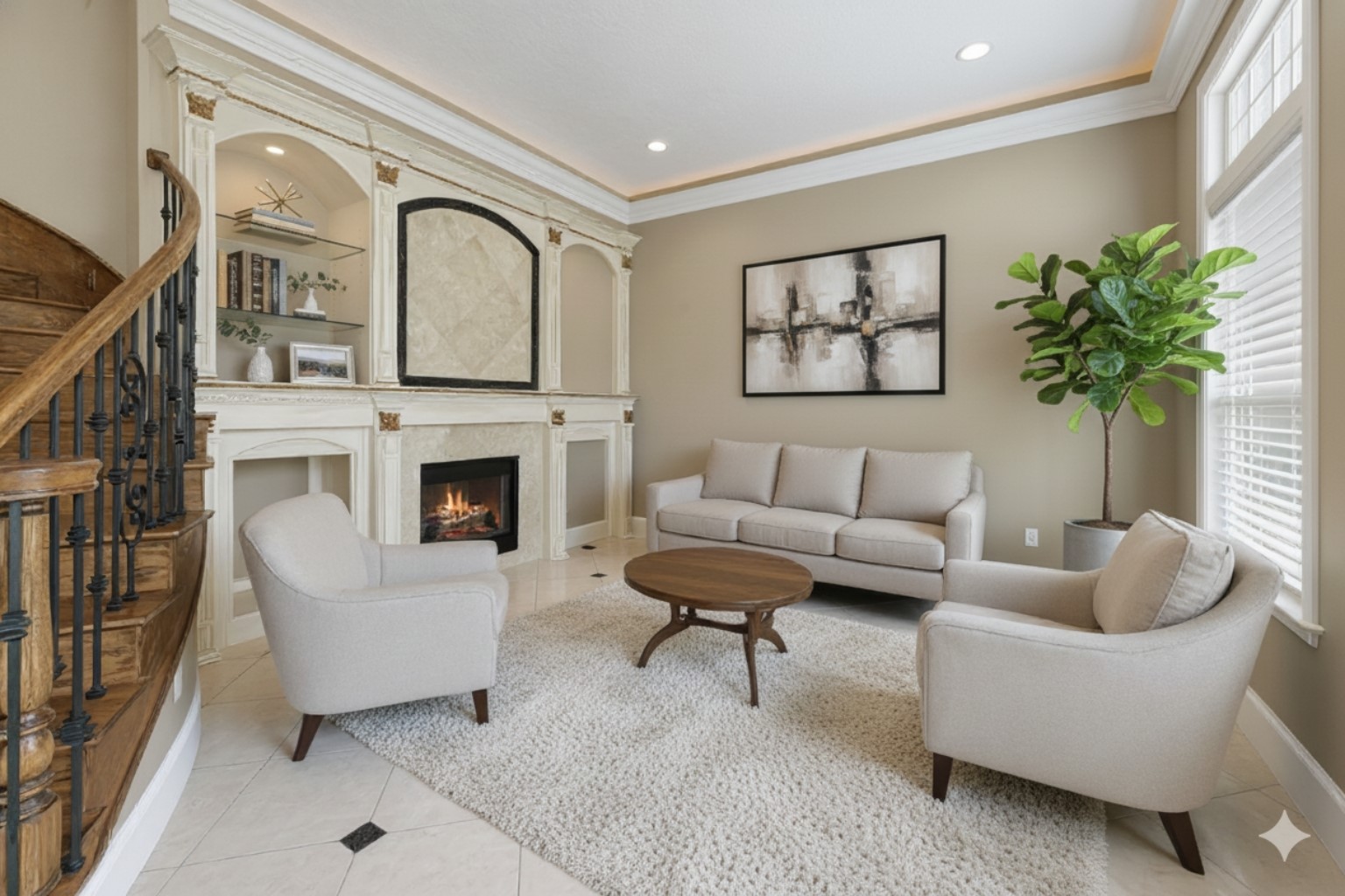 5411 Leopold Drive Houston, TX 77021 - Photo 4 of 50 a living room with furniture potted plant and a fireplace
