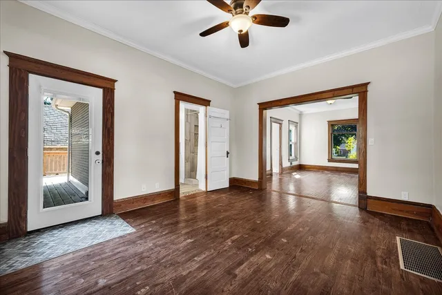 a view of livingroom with hardwood floor and window