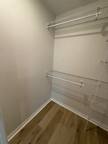 a view of small space with racks on the wall