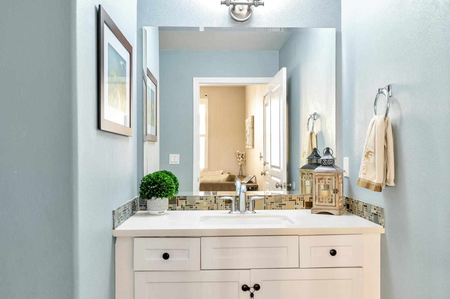 140 Larkspur Loop Morgan Hill, CA 95037 - Photo 15 of 28 a bathroom with a sink and a mirror