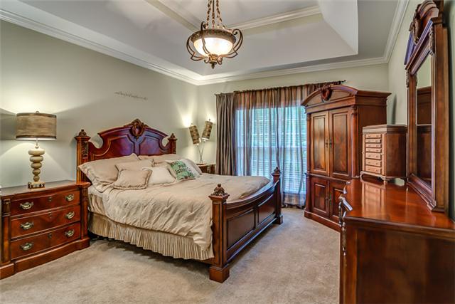 133 Ridgeview Trace Hendersonville, TN 37075 - Photo 9 of 20 You can truly see how spacious the Master Bedroom Suite easily accommodating over-sized furniture and a king bedroom suite. Notice the plantation shutters, trey ceiling and custom chandelier.