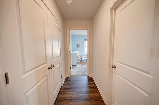 a view of a hallway with a elevator