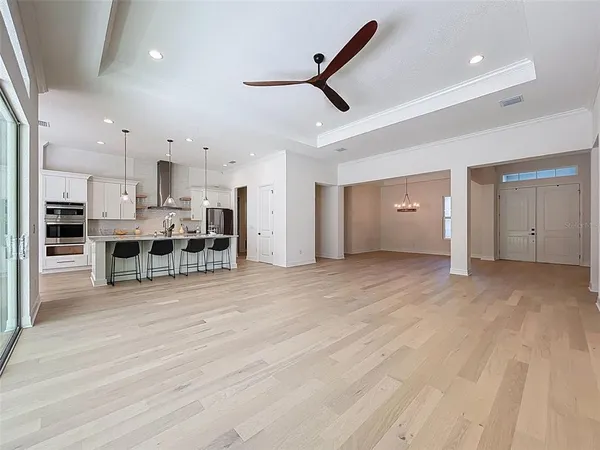 a view of a kitchen with kitchen and a sink