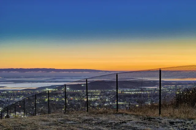 a view of city and mountain