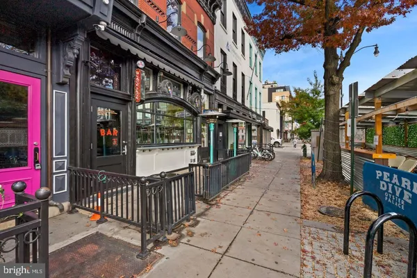 a view of a building and a street
