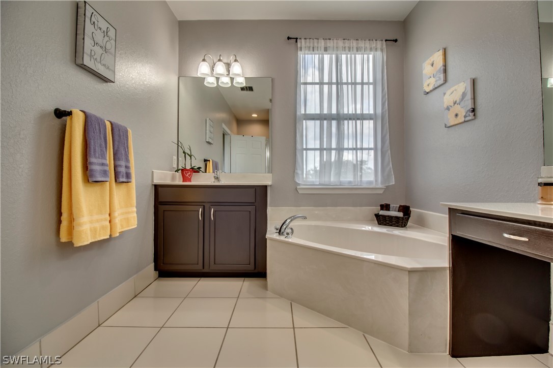 4084 Cherrybrook Loop Fort Myers, FL 33966 - Photo 14 of 29 a spacious bathroom with a tub sink and mirror