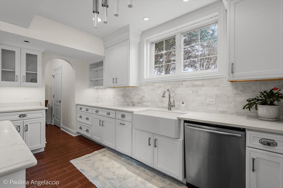 1175 Woodburn Court Inverness, IL 60067 - Photo 43 of 68 a kitchen with granite countertop a sink stainless steel appliances and cabinets