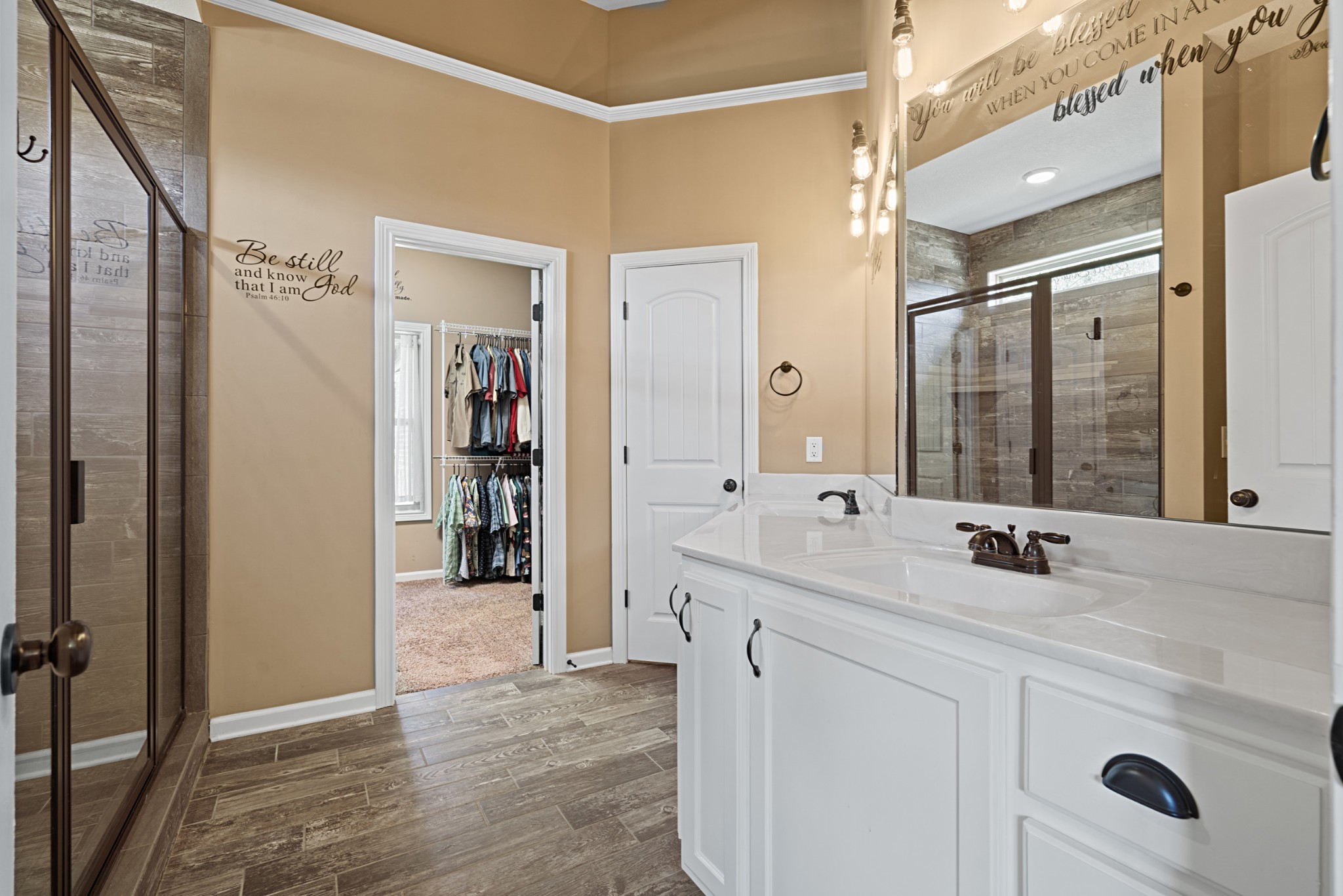 1506 Bend Road Clarksville, TN 37040 - Photo 24 of 56 a bathroom with a double vanity sink mirror and shower