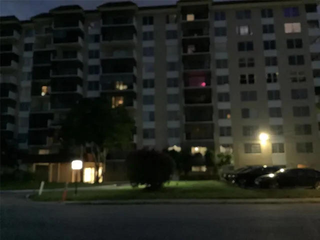 a view of a building in the street