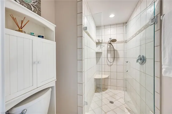 a bathroom with a shower