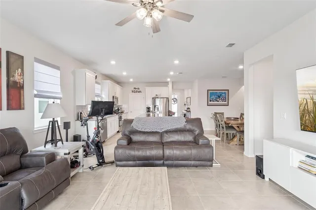 a view of a dining area with furniture