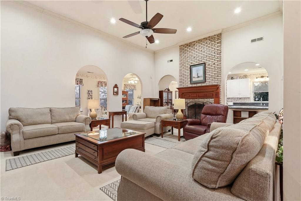 2393 Union Grove Road Lexington, NC 27295 - Photo 6 of 37 Open concept Living Room w/ gas fireplace.