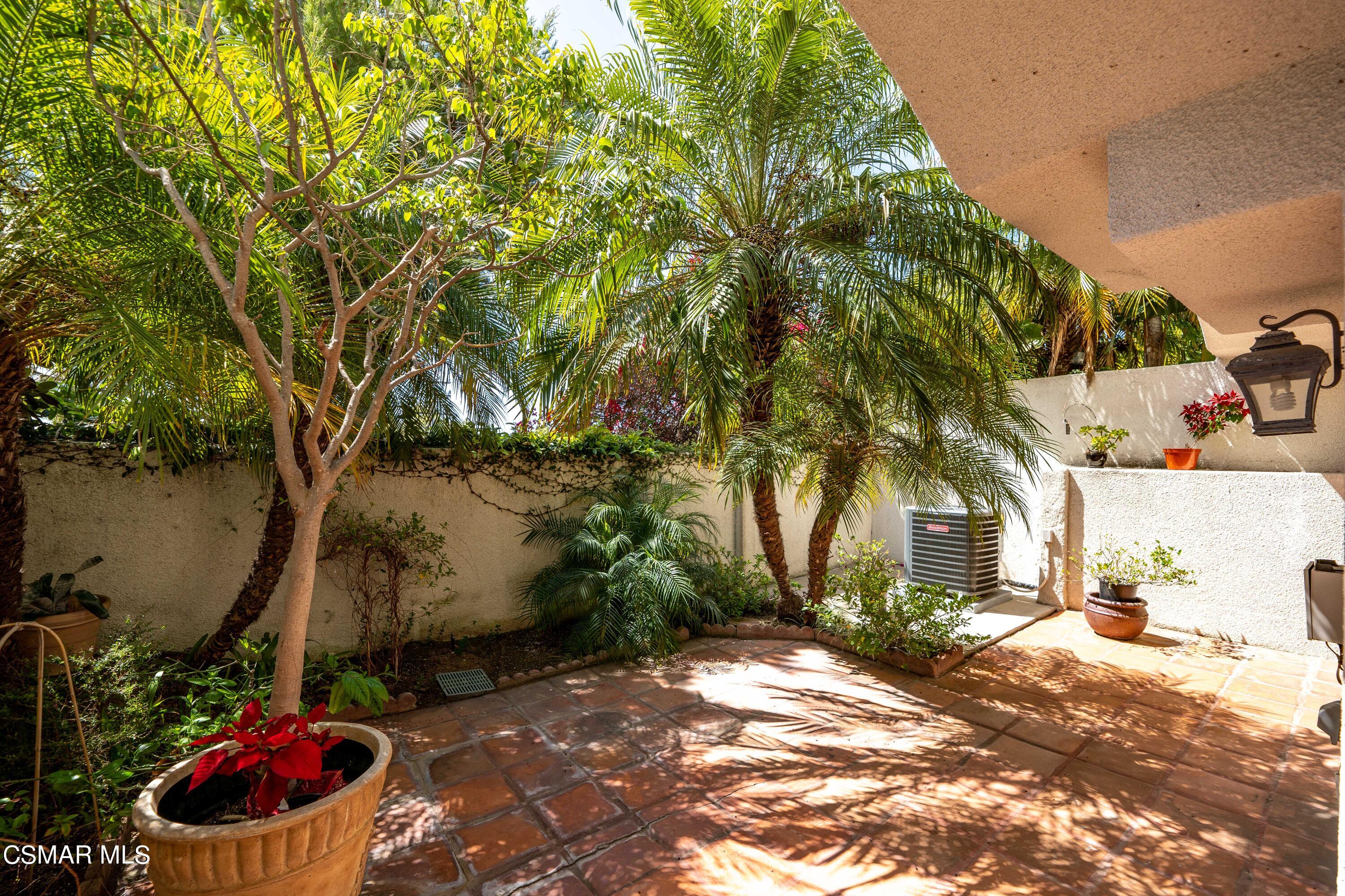 6435 Zumirez Drive, Unit 15 Malibu, CA 90265 - Photo 28 of 38 a view of a backyard with plants and trees