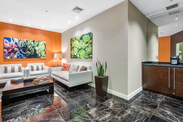 a view of a city with tall buildings