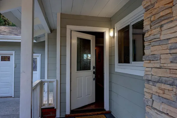 a view of front door of house