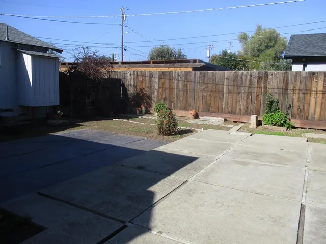 a backyard of a house