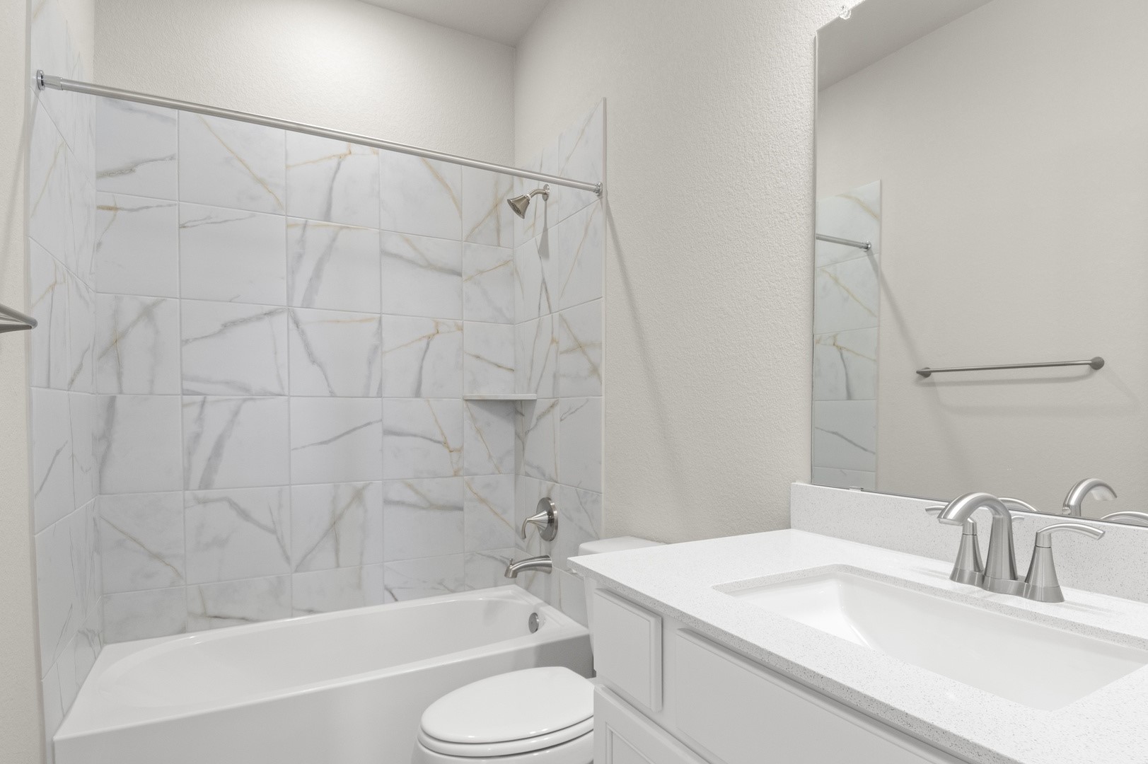 108 Outlaw Drive Jarrell, TX 76537 - Photo 13 of 17 a bathroom with a granite countertop sink toilet and shower