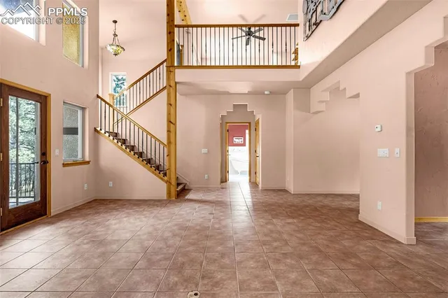 a view of an entryway with a hall