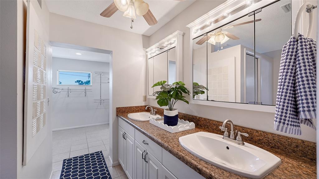 619 Albee Farm Road North Nokomis, FL 34275 - Photo 41 of 93 a bathroom with a sink a potted plant and a mirror