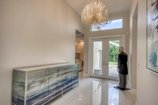 view of hall way with mirror