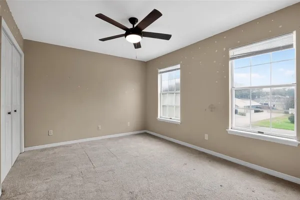 an empty room with a window