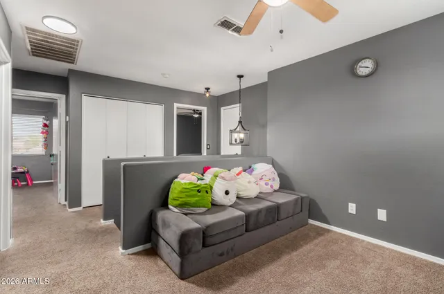 a living room with furniture