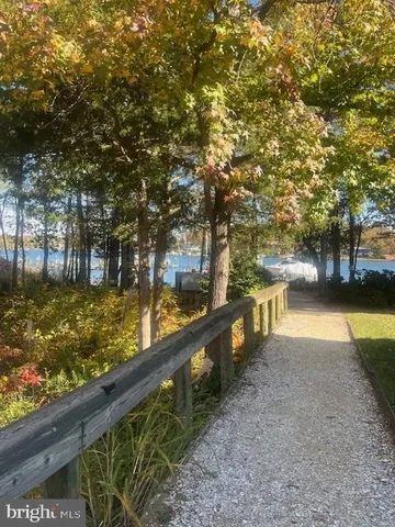 a view of a lake with houses in the background