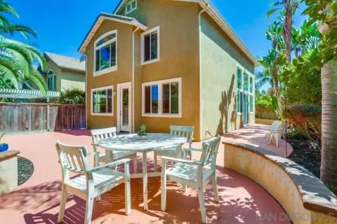 a view of an outdoor space with seating area