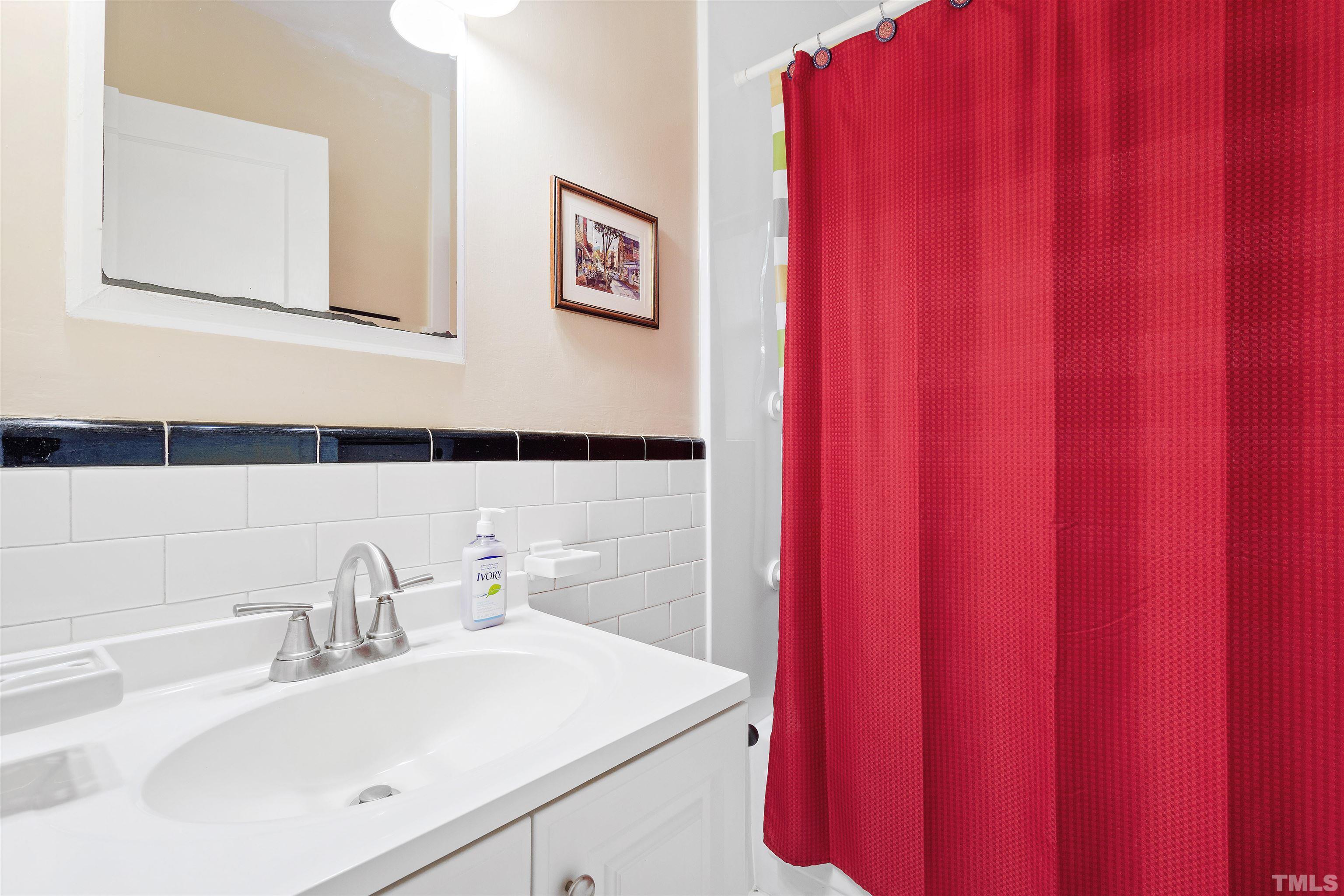 110 Shepherd Street Raleigh, NC 27607 - Photo 27 of 41 a bathroom with a sink and a mirror