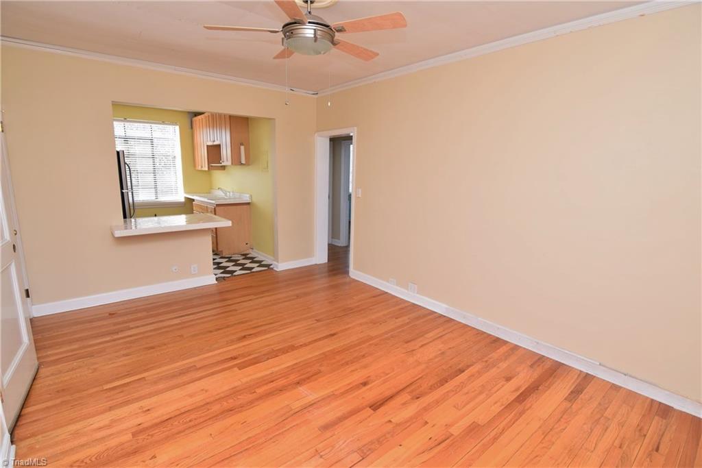 Open living room and kitchen