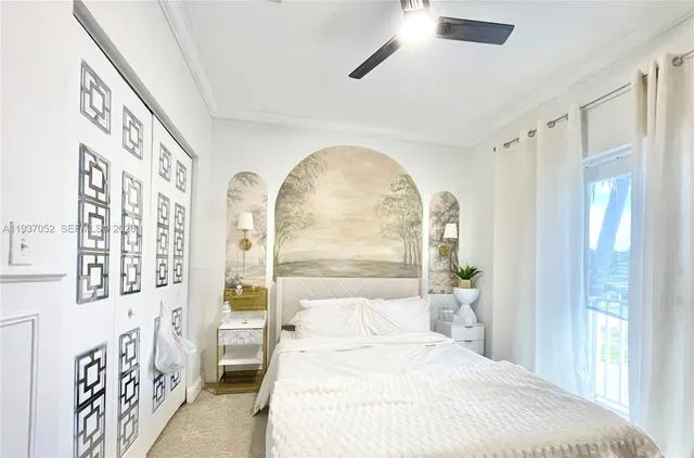 a bathroom with a mirror sink and vanity