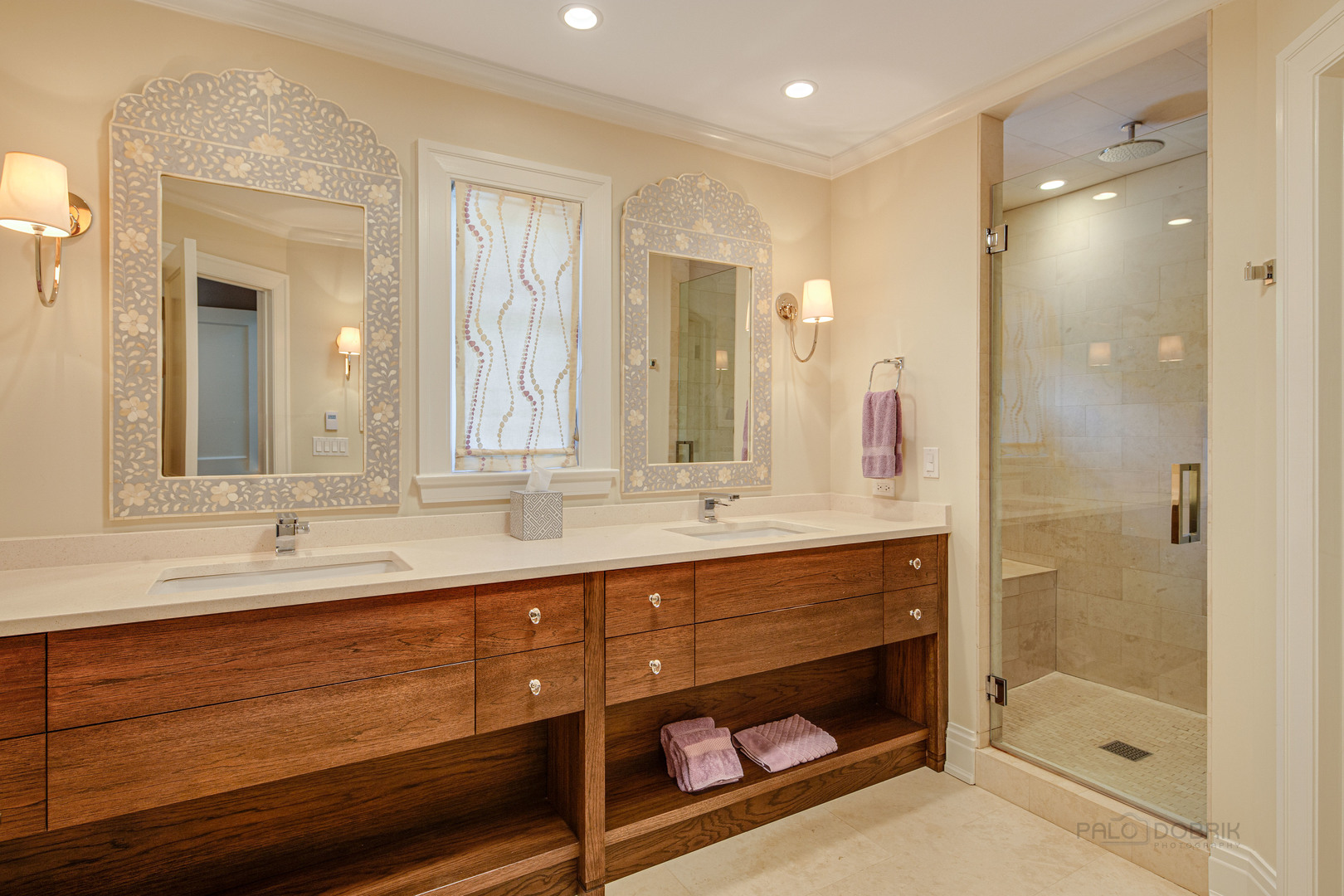 50 Ravine Forest Drive Lake Bluff, IL 60044 - Photo 28 of 44 a bathroom with a double vanity sink mirror and shower