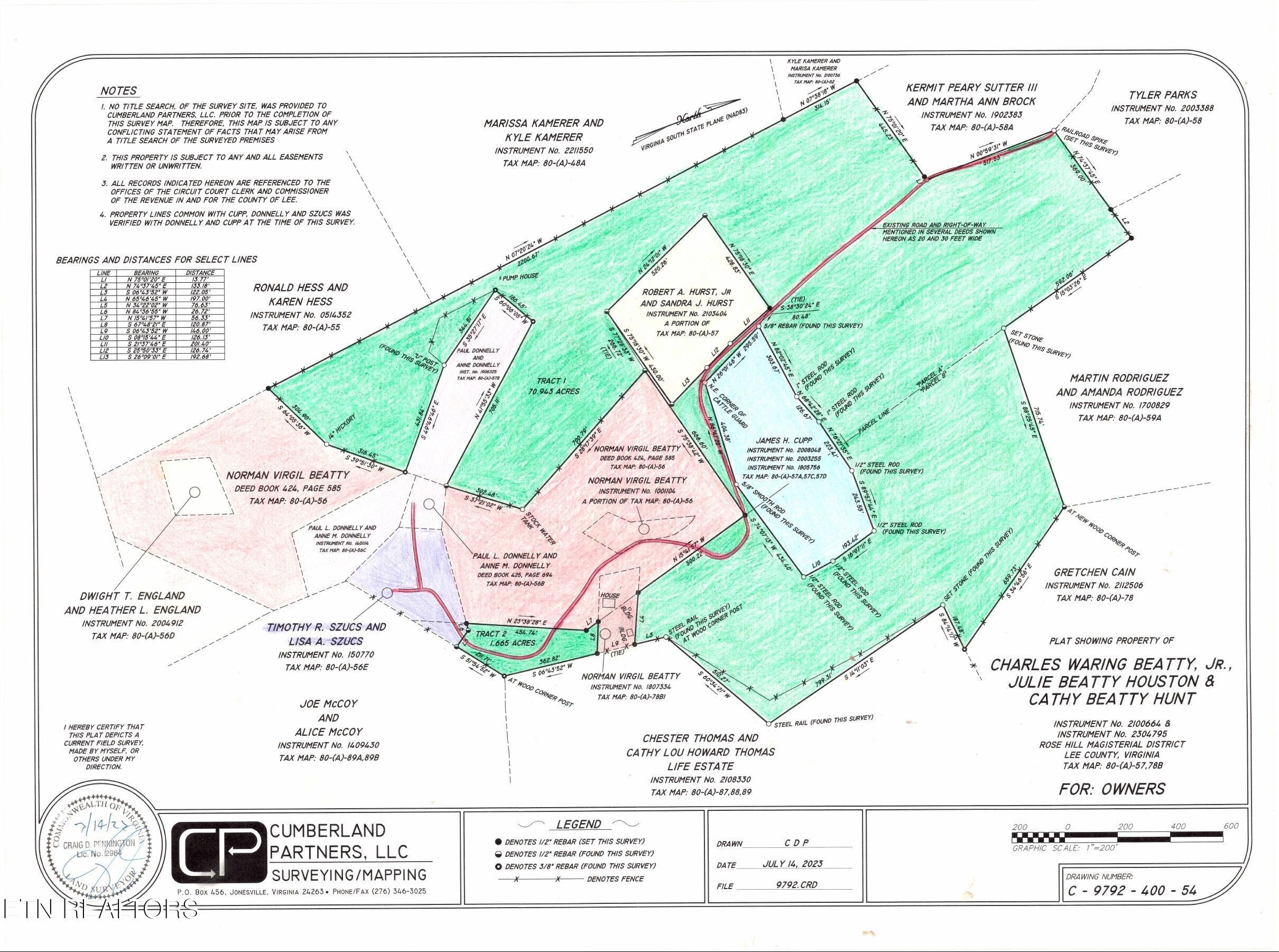 Dooley Hollow Road Ewing, VA 24248 - Photo 12 of 15 Survey Color Coded