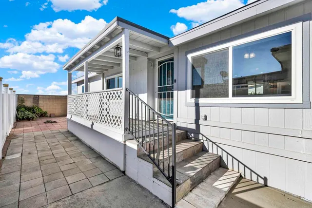 a view of a balcony with a porch