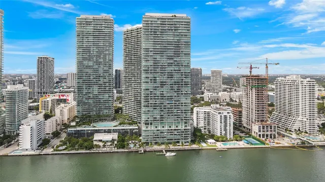 a view of a city with tall buildings