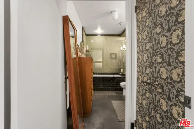 a view of a hallway with a elevator