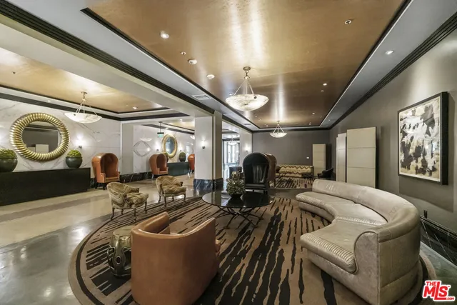 a view of dining room with chandelier