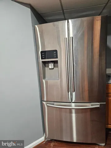 a close view of a refrigerator in kitchen