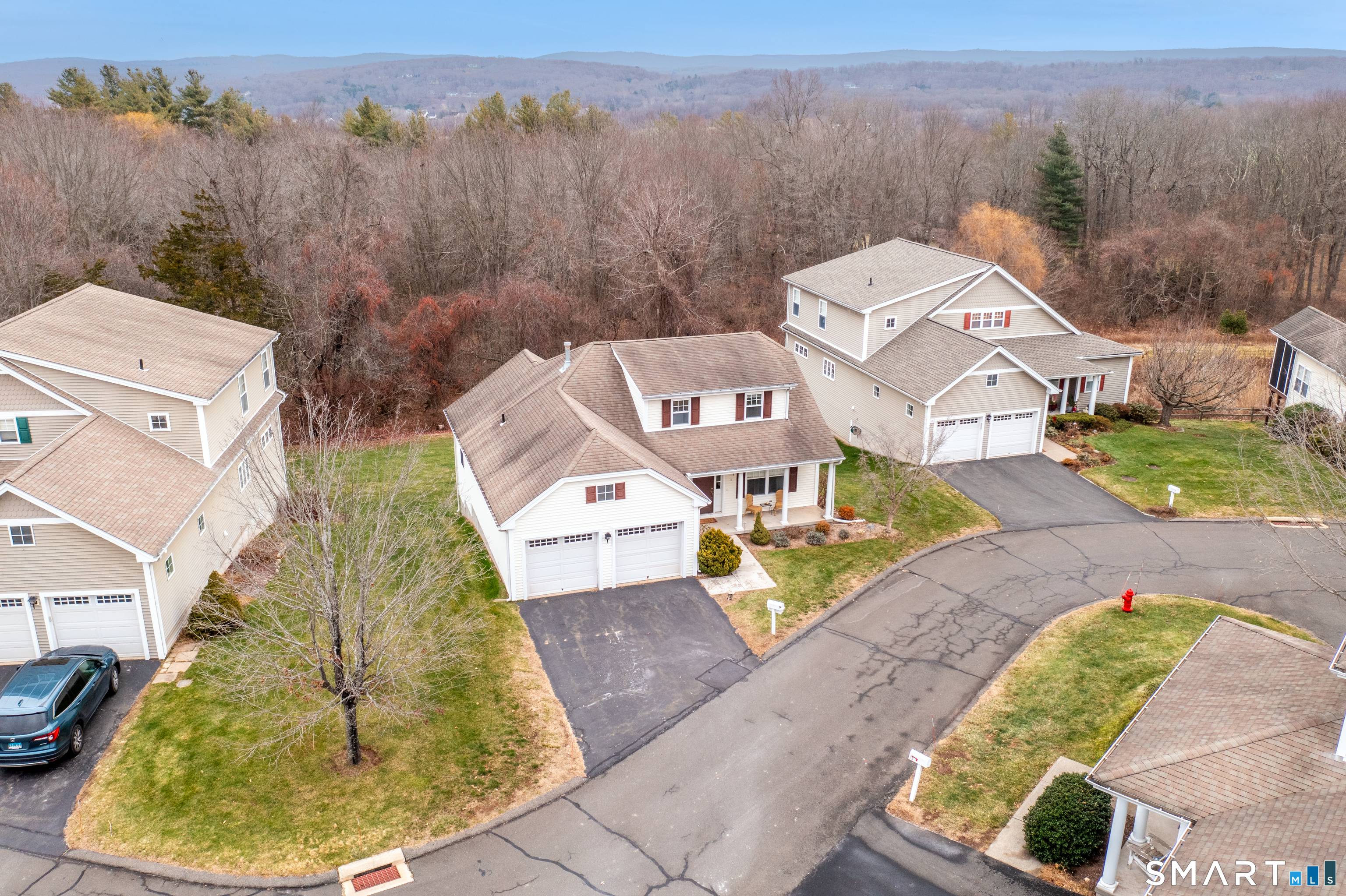 an aerial view of a house